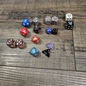 16 Various dice role playing D&D board games BB